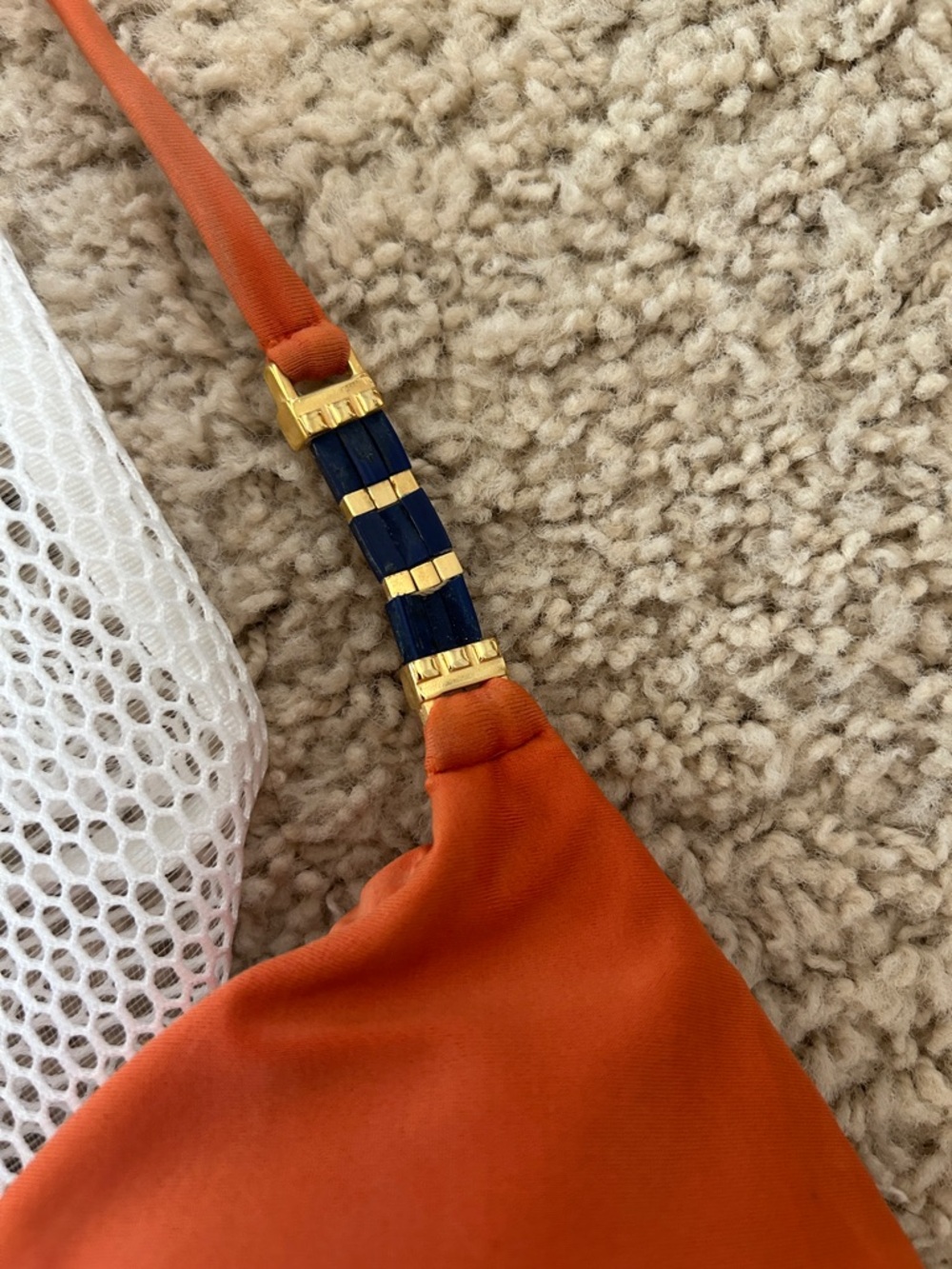 Vix Rust Orange d cup Triangle Bikini Set with Multicolor Print Bottom L - Picture 3 of 7